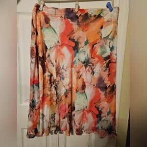 #633 Avenue Pink And Red Floral Skirt.Sz. 22W/24W
